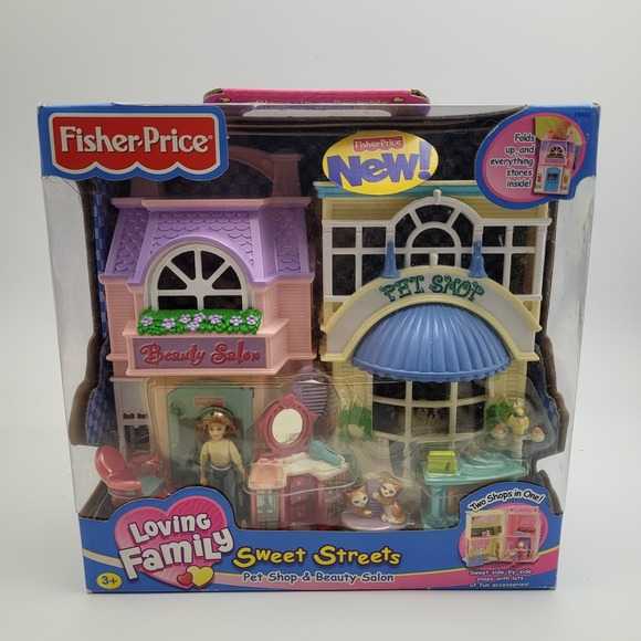 Fisher-Price Other - VINTAGE Fisher Price Loving Family Sweet Streets PetShop & Beauty Salon New